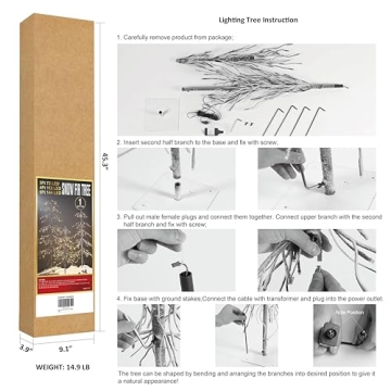 Lightshare Set of 3 Snowy Fir Trees for Festive Decor