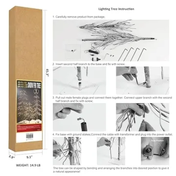 Lightshare Set of 3 Snowy Fir Trees for Festive Decor