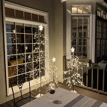 Lightshare Set of 3 Snowy Fir Trees for Festive Decor