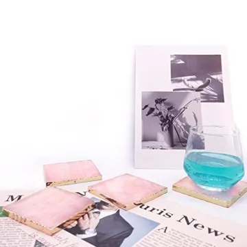 Rose Quartz Coaster Set - Natural Crystal Elegance