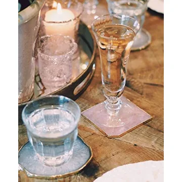 Rose Quartz Coaster Set - Natural Crystal Elegance