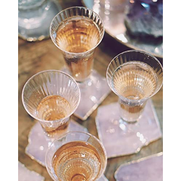 Rose Quartz Coaster Set - Natural Crystal Elegance