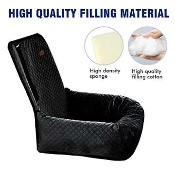 BCOCHAO Dog Car Seat Pet Booster Seat Pet Travel Safety Car Seat,The Dog seat Made is Safe and Comfortable, and can be Disassembled for Easy Cleaning(Solid Black)