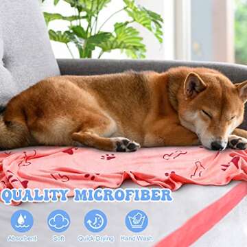 8 Pcs Dog Towels Pet Bath Drying Towels 55 x 28 Inches Large Absorbent Microfiber Quick Fast Drying Soft Beach Towels for Lightweight Cat and Puppy Shower Essentials Cleaning Accessories (Multicolor)