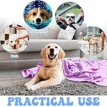 8 Pcs Dog Towels Pet Bath Drying Towels 55 x 28 Inches Large Absorbent Microfiber Quick Fast Drying Soft Beach Towels for Lightweight Cat and Puppy Shower Essentials Cleaning Accessories (Multicolor)