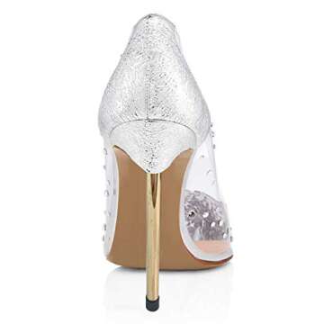 FSJ Studded Transparent Pointed Toe High Heels Pumps