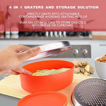 Versatile Cheese Grater & Zester with Storage for All