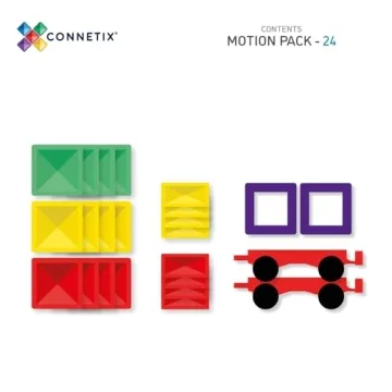 CONNETIX Magnetic Tiles Rainbow Motion Pack 24 Pieces