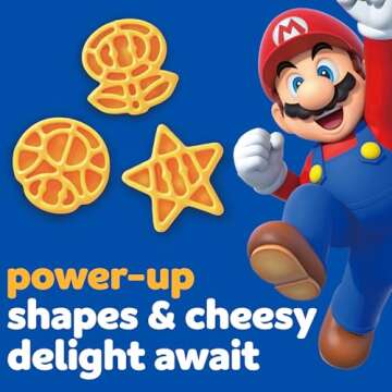 Kraft Mac & Cheese Macaroni and Cheese Dinner with Super Mario Power-Up Pasta Shapes (5.5 oz Box)