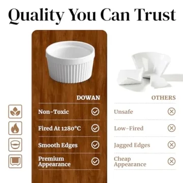 DOWAN 4 oz Ramekins Set of 6 for Baking Desserts