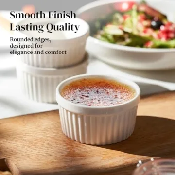 DOWAN 4 oz Ramekins Set of 6 for Baking Desserts