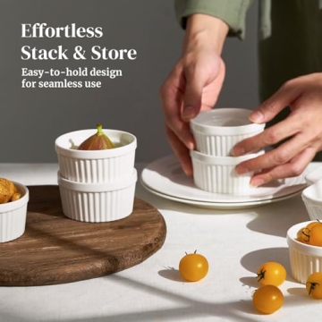 DOWAN 4 oz Ramekins Set of 6 for Baking Desserts