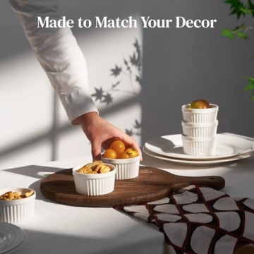 DOWAN 4 oz Ramekins Set of 6 for Baking Desserts