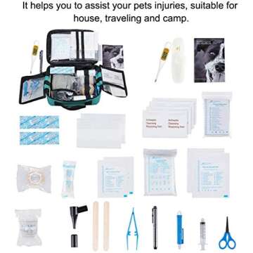 Comprehensive Pet First Aid Kit for Dogs, Cats & More