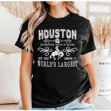 Houston Livestock Show Shirt, Livin' On Rodeo Time Hoodie, Wild West Rodeo Sweatshirt, Retro Cowboy TShirt, Rodeo Fest Crewneck, Western Mom Sweater, Cowboy Shirt