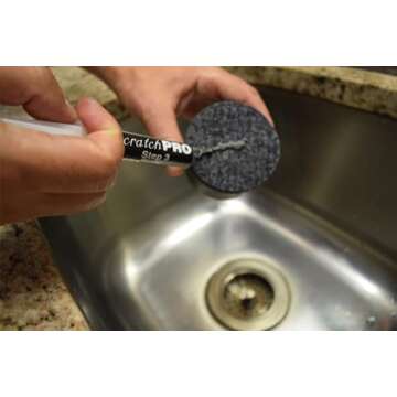 Scratch Pro Kit for Polishing and Repairing Stainless Steel Sinks, with Diamond Buffing Compounds, Reduce The Appearance of Ugly Scratches and Polish Sink for Factory Fresh Look in No Time