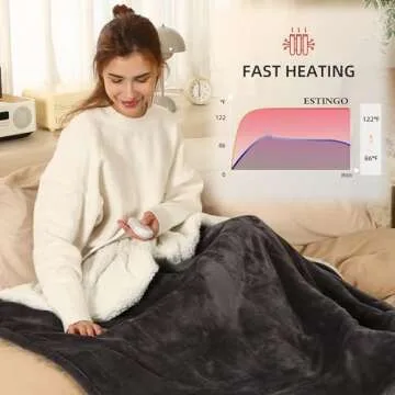 Cozy Electric Throw Blanket with Fast Heating Functionality