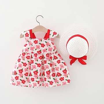 Newborn Infant Toddler Baby Girl Spring Summer Casual Dress Bohemia Floral Sleeveless Ruffle Tutu Dr...