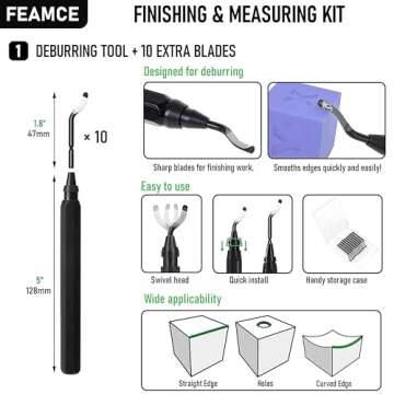 FEAMCE 3D Printer Tool Kit Essential 3D Printer Tools for Removing, Smoothing, Finishing, Deburring, Craving, Drilling 3D Printer Accessories for Bambu Lab, Ender3