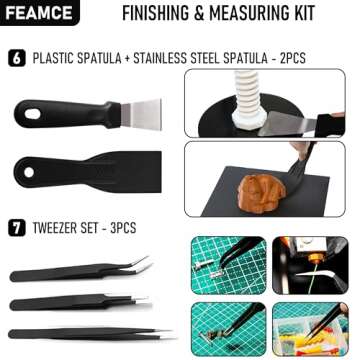 FEAMCE 3D Printer Tool Kit Essential 3D Printer Tools for Removing, Smoothing, Finishing, Deburring, Craving, Drilling 3D Printer Accessories for Bambu Lab, Ender3