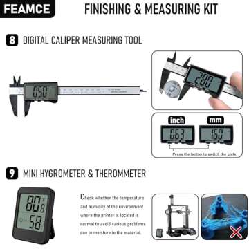 FEAMCE 3D Printer Tool Kit Essential 3D Printer Tools for Removing, Smoothing, Finishing, Deburring, Craving, Drilling 3D Printer Accessories for Bambu Lab, Ender3