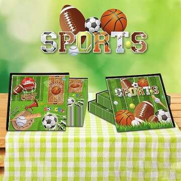 Sports Themed Birthday Party Supplies - 40PCS Napkins