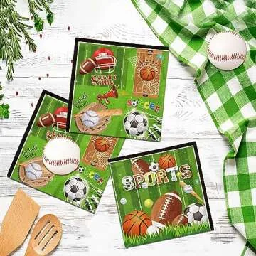 Sports Themed Birthday Party Supplies - 40PCS Napkins
