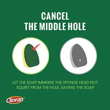 Soap Control Handle Dishwand with 6 Refill Sponges