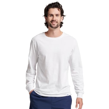 Russell Athletic Men's Cotton Performance Long Sleeve Tee - Comfortable Fit