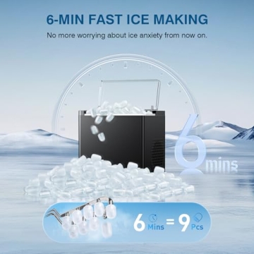 ORFLROA Portable Ice Maker Countertop - Fast Ice Production for Home and Camping