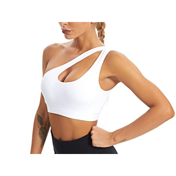 MATHACINO One Shoulder Sports Bra for Women