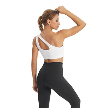 MATHACINO One Shoulder Sports Bra for Women