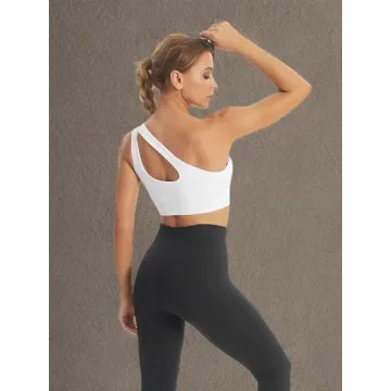 MATHACINO One Shoulder Sports Bra for Women