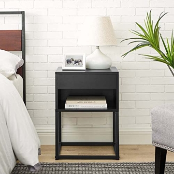 Stylish BIKAHOM Zany Nightstand with Storage and Drawer