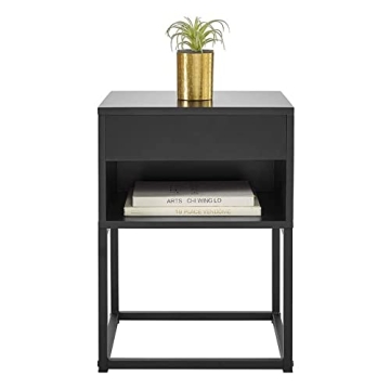 Stylish BIKAHOM Zany Nightstand with Storage and Drawer