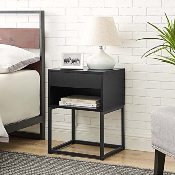 Stylish BIKAHOM Zany Nightstand with Storage and Drawer