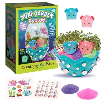 Creativity for Kids Mini Garden: Axolotl Terrarium STEM Kit - Fun Arts & Crafts for Ages 6-8