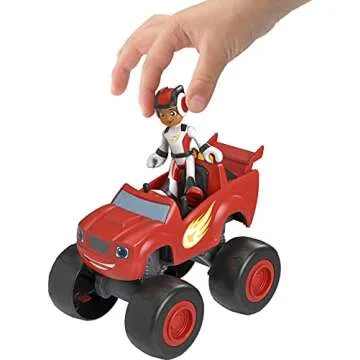 Fisher-Price Blaze and The Monster Machines Toy Truck & Figure Set, Blaze & AJ, Preschool Racing Play Ages 3+ Years