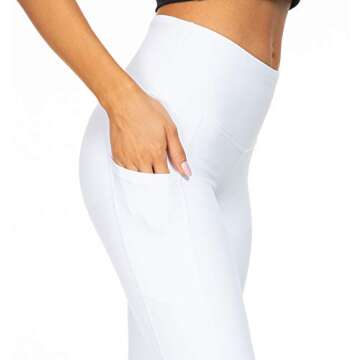 Kcutteyg Yoga Pants for Women with Pockets High Waisted Leggings Workout Sports Running Athletic Pants (22Capri White, Small)