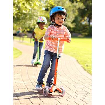 Micro Mini Deluxe 3-Wheeled, Lean-to-Steer, Swiss-Designed Micro Scooter for Kids, Ages 2-5 - Orange...