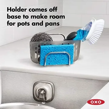 OXO Sink Sponge Holder - Stronghold Suction Organizer