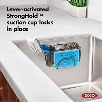 OXO Sink Sponge Holder - Stronghold Suction Organizer