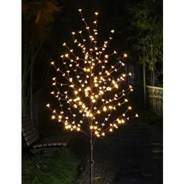 Lightshare 6.5FT 208 LED Cherry Blossom Tree, Lighted Artificial Tree for Decoration Inside and Outside, Home Patio Wedding Festival Christmas Decor