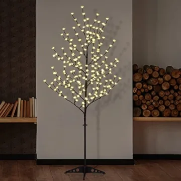 Lightshare 6.5FT 208 LED Cherry Blossom Tree, Lighted Artificial Tree for Decoration Inside and Outside, Home Patio Wedding Festival Christmas Decor
