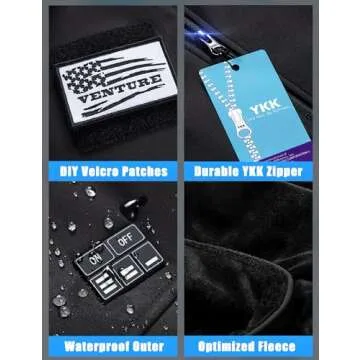 Men's Heated Fleece Jacket, Heated Jacket for Men with 10000mAh Large Capacity Battery Pack and Hand Warm Pockets