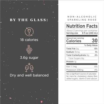 Joyus Non-Alcoholic Sparkling Rose´ Wine, Award Winning Best In Class Dealcoholized Wine, Complex & Dry, Low Sugar & Low Calorie, 750 ml (1 Bottle)