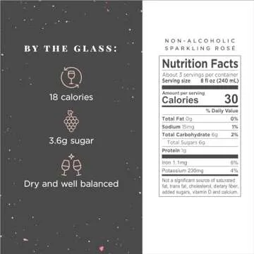 Joyus Non-Alcoholic Sparkling Rose´ Wine, Award Winning Best In Class Dealcoholized Wine, Complex & Dry, Low Sugar & Low Calorie, 750 ml (1 Bottle)