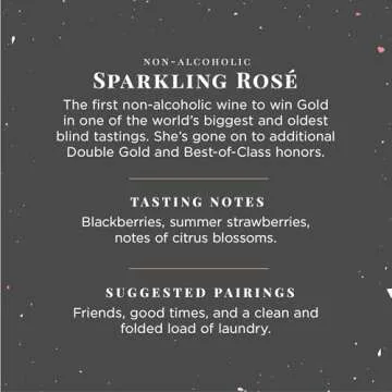 Joyus Non-Alcoholic Sparkling Rose´ Wine, Award Winning Best In Class Dealcoholized Wine, Complex & Dry, Low Sugar & Low Calorie, 750 ml (1 Bottle)