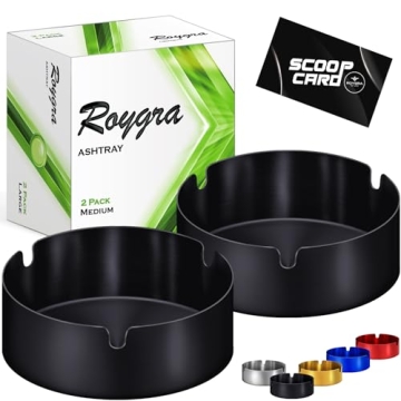 Roygra Ashtray Set of 2 - Durable and Stylish Ashtrays for Home or Outdoor