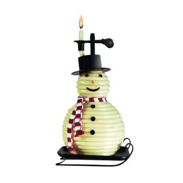 Candle by the Hour 100-Hour Snowman Candle, Eco-friendly Natural Beeswax with Cotton Wick,White